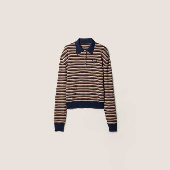 26SS 미우미우 폴로 티셔츠 MML03V 1844 F0627 ALBINO WHITE DOM