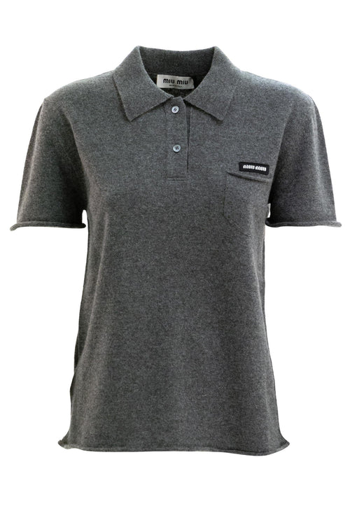 26SS 미우미우 폴로 티셔츠 MML01V 19DJ F0480 SLATE GRAY DOM