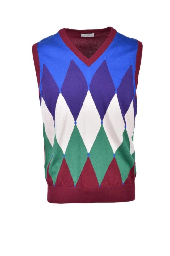  발렌타인 니트 베스트 민소매 아가일 니트 조끼