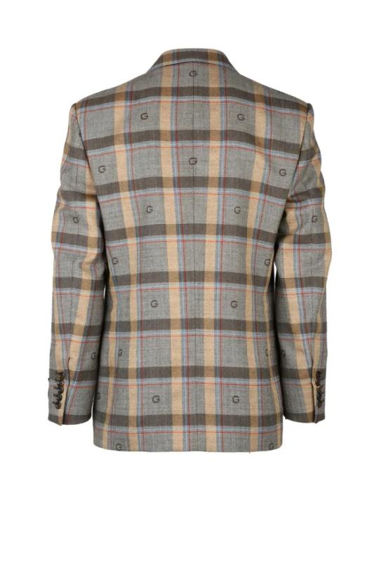  구찌 자켓 더블 브레스트 울 재킷 - 브라운 - GUCCI