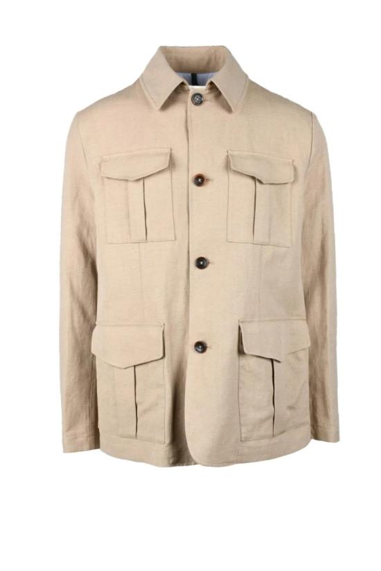  몬테도로 자켓 코튼 린넨 사하리아나 재킷 - 베이지