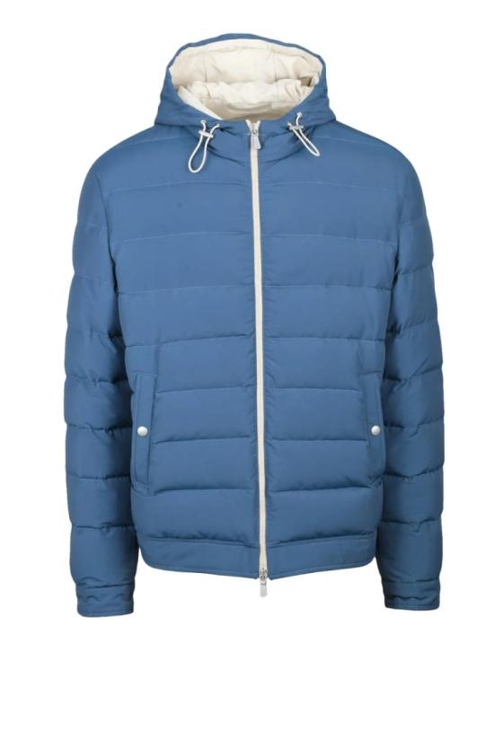  일레븐티 자켓 울 혼방 다운 재킷 - 블루