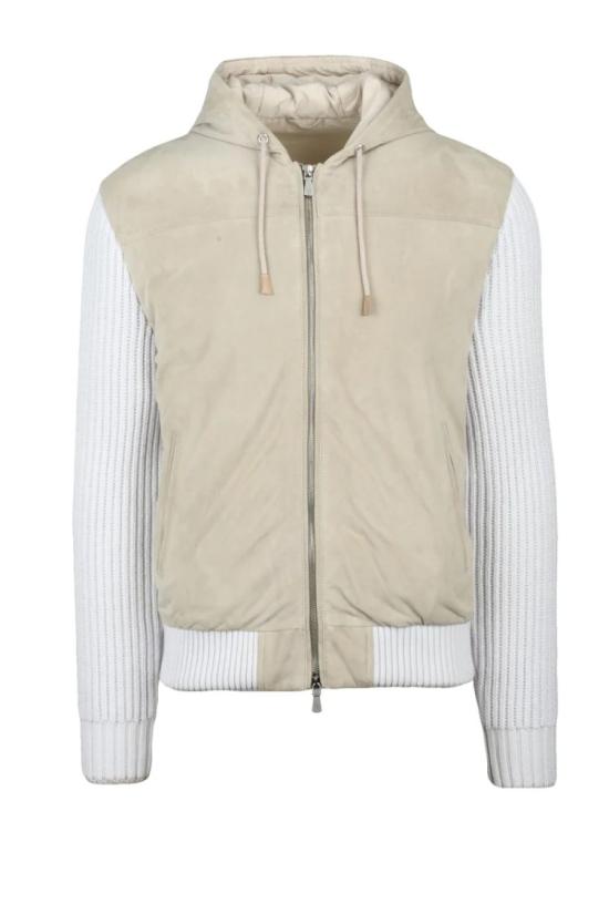  일레븐티 자켓 스웨이드 다운 재킷 - 베이지