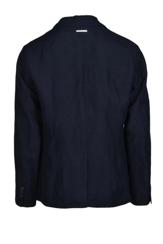  알마니 자켓 린넨 비스코스 블레이저 - 블루 - ARMANI