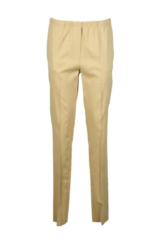  알리지 스트레이트 팬츠 린넨 비스코스 스트레치  - 크림색