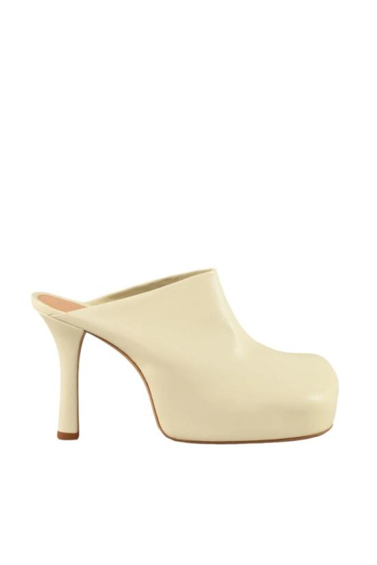  보테가베네타 뮬/슬리퍼 하이힐 뮬 - 크림색