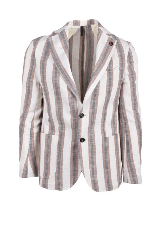  Laboratori Italiani 자켓 흰색과 파란색 세로 줄무늬 재킷