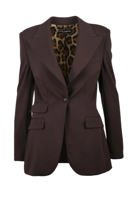  돌체앤가바나 자켓 신축성 있는 비스코스 재킷 - 브라운