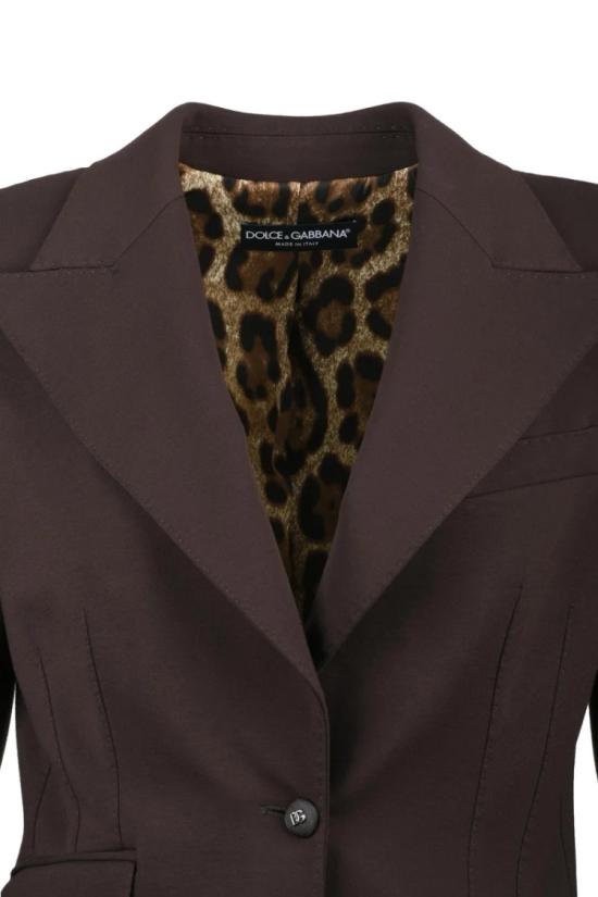  돌체앤가바나 자켓 신축성 있는 비스코스 재킷 - 브라운 - DOLCE & GABBANA