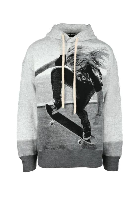  팜앤젤스 탑 흑백 사진 프린트 니트 스웨트셔츠