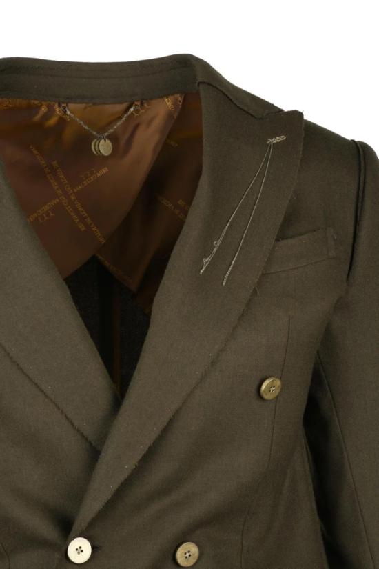  리지오 미리 자켓 더블 브레스트 재킷 - 밀리터리 그린 - MAURIZIO MIRI