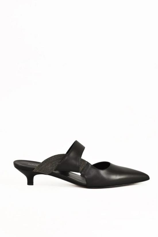 파비아나 필리피 뮬/슬리퍼 가죽 뮬 힐 5cm - 블랙