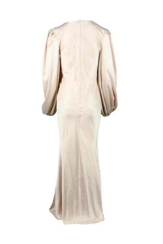  액츄얼리 롱 원피스 폴리에스터 드레스 - 베이지색 - ACTUALEE