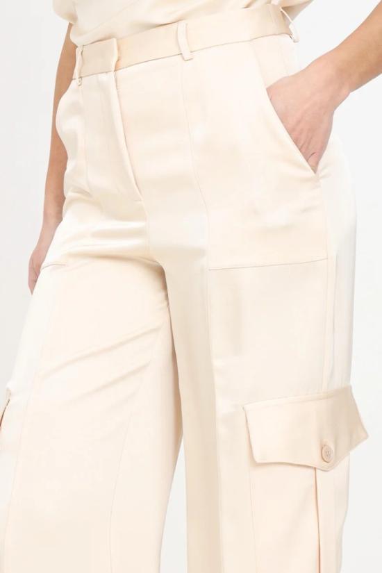  시모나 코르셀리니 스트레이트 팬츠 폴리에스터 바지 - 베이지색 - SIMONA CORSELLINI