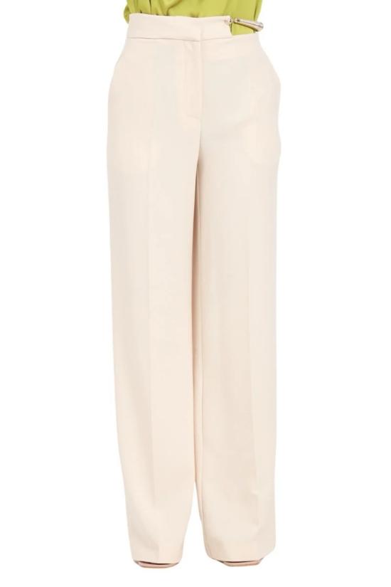  시모나 코르셀리니 스트레이트 팬츠 베이지색 스트레치 하이웨이스트