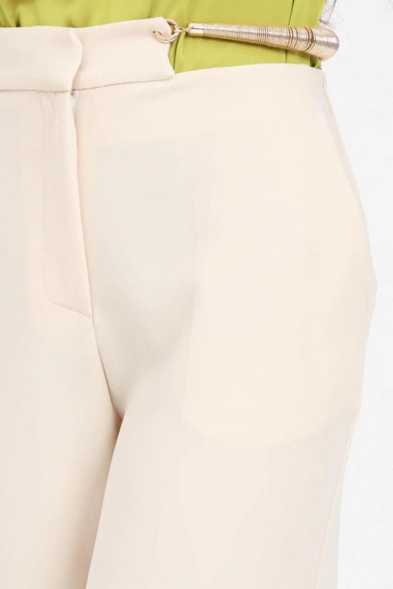  시모나 코르셀리니 스트레이트 팬츠 베이지색 스트레치 하이웨이스트 - SIMONA CORSELLINI