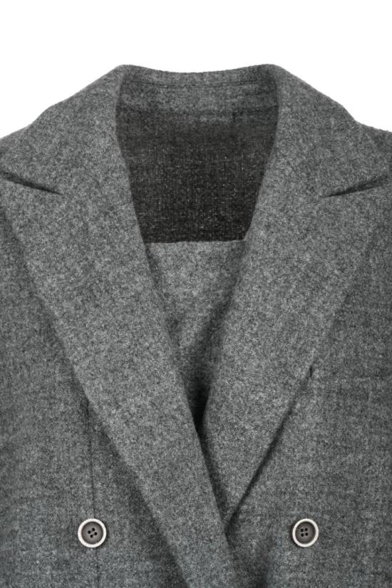  엠포리오 아르마니 자켓 아크릴 울 소재의 더블 브레스트 재킷 - 그레이 - EMPORIO ARMANI