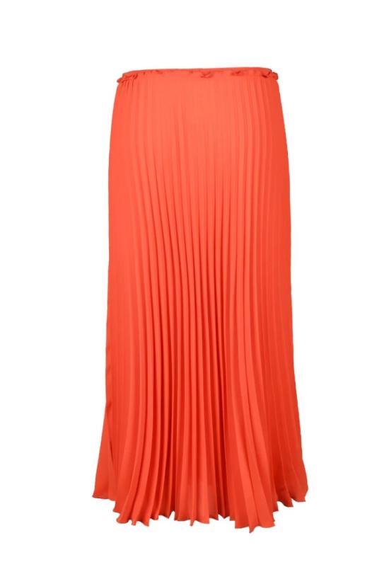  레드발렌티노 롱 스커트 주름  (폴리에스터 소재) - 오렌지색 - RED VALENTINO