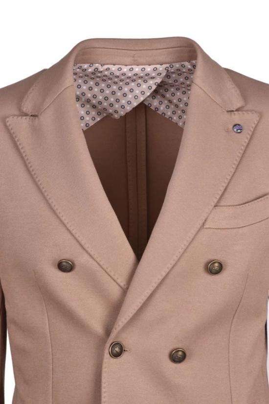  Barbati 자켓 더블 브레스트 재킷, 비스코스 소재 - 베이지색 - OTHER BRANDS