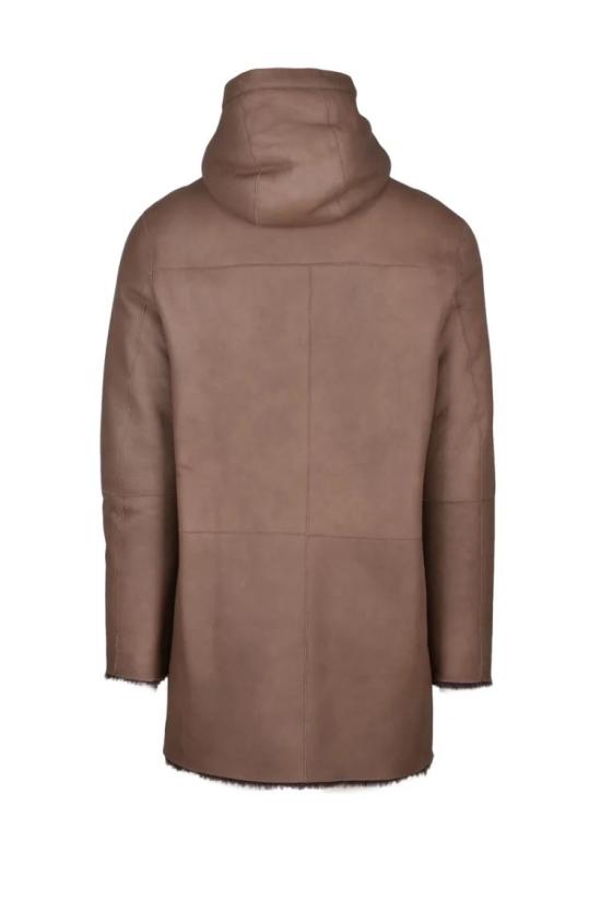  데사 자켓 양털 코트 - 갈색 - DESA