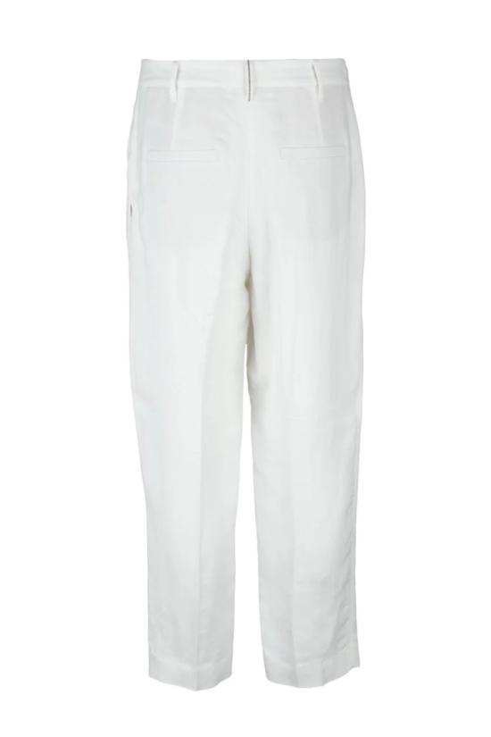  브루넬로 쿠치넬리 스트레이트 팬츠 비스코스-린넨 혼방 소재의 맞춤형 화이트 - BRUNELLO CUCINELLI