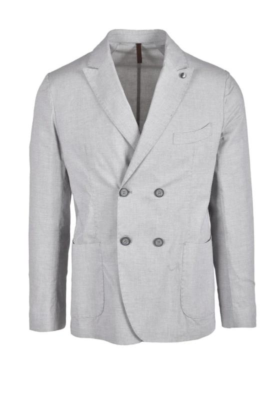  Laboratori Italiani 자켓 더블 브레스트 디자인의 회색 맞춤 재킷