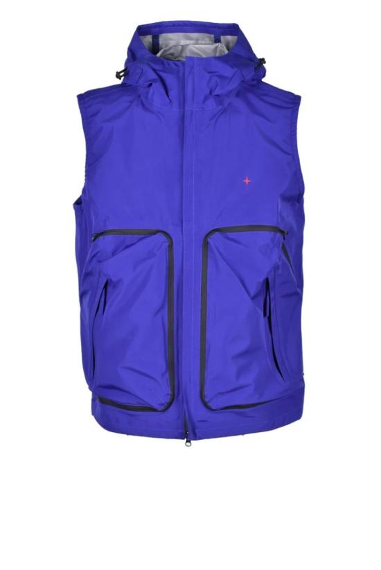  스톤 아일랜드 자켓 고어텍스 조끼 - 블루
