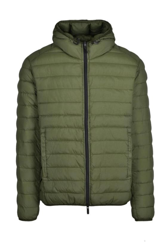  Centogrammi 자켓 나일론 다운 재킷 지퍼 클립 - 녹색