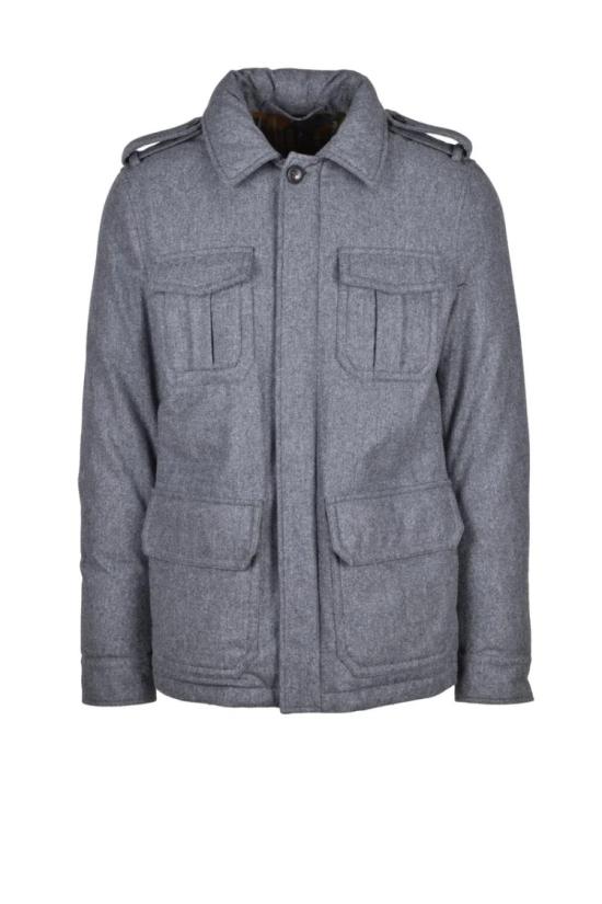  몬테도로 자켓 다운 충전재가 들어간 울 혼방 파카 - 그레이