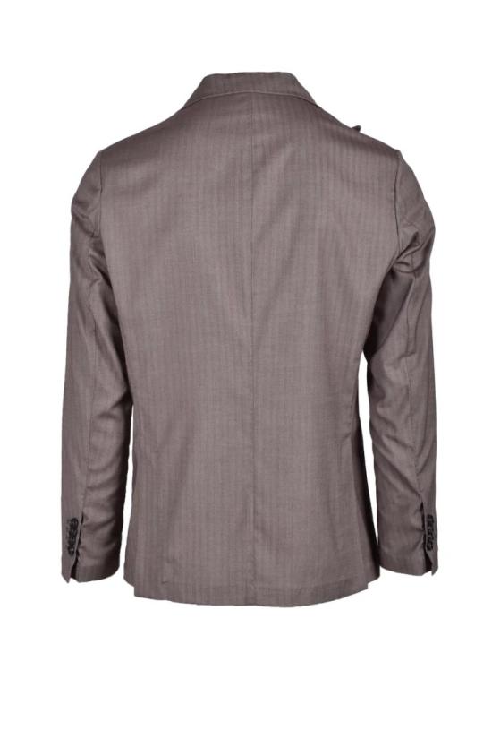  Laboratori Italiani 자켓 핀스트라이프가 있는 더블 브레스트 브라운 재킷 - OTHER BRANDS