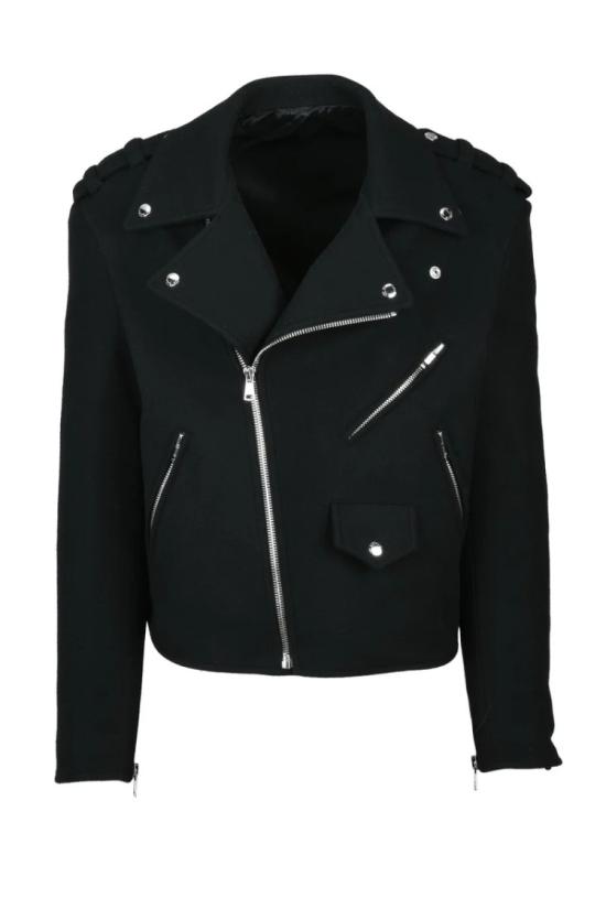  발망 자켓 바이커 코트 - 블랙