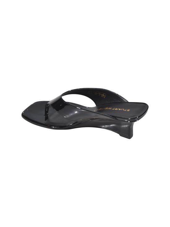 26SS 스튜어트 와이츠먼 뮬/슬리퍼 VINNIE WEDGE THONG 50 BLACK Black - STUART WEITZMAN