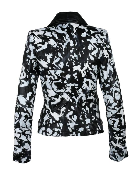 25SS 스워드 6.6.44 자켓 가죽 바이커 재킷 - 블랙/화이트 - SWORD 6.6.44