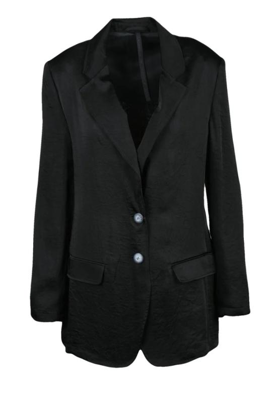25SS 마렐라 모노크롬 자켓 Seltz 블레이저 재킷 새틴 - 블랙
