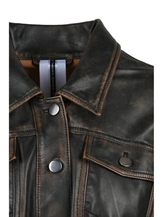 25SS 스워드 6.6.44 자켓 오버사이즈 가죽 망토 - SWORD 6.6.44