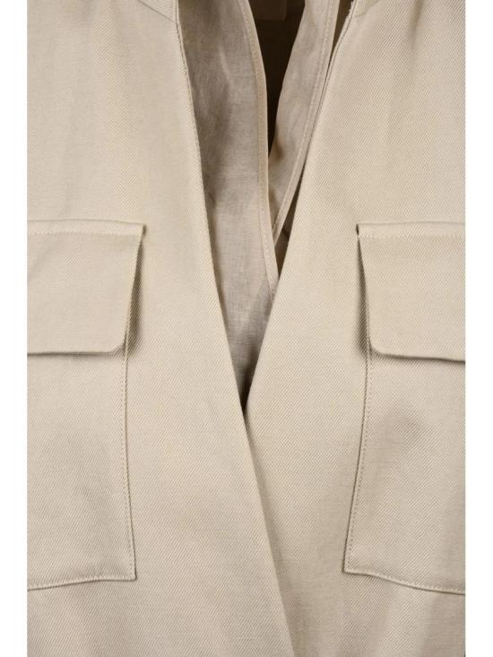 25SS 브루넬로 쿠치넬리 자켓 면/린넨 조끼 - 베이지색 - BRUNELLO CUCINELLI