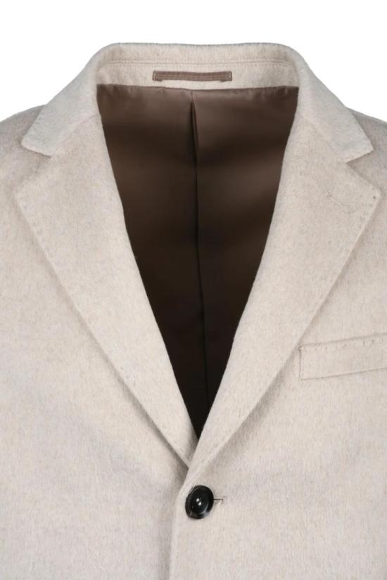  Premier Homme 자켓 테일러드 실루엣의 미디 길이 베이지 코트 - OTHER BRANDS