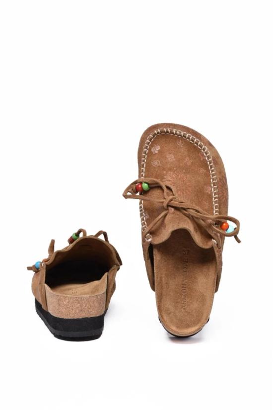 25SS 아리조나러브 뮬/슬리퍼 장식용 리본이 달린 스웨이드 가죽 뮬 - ARIZONA LOVE