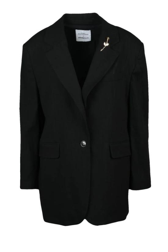 25SS Ratajkowski X Marella 자켓 린넨 비스코스 블레이저 - 블랙