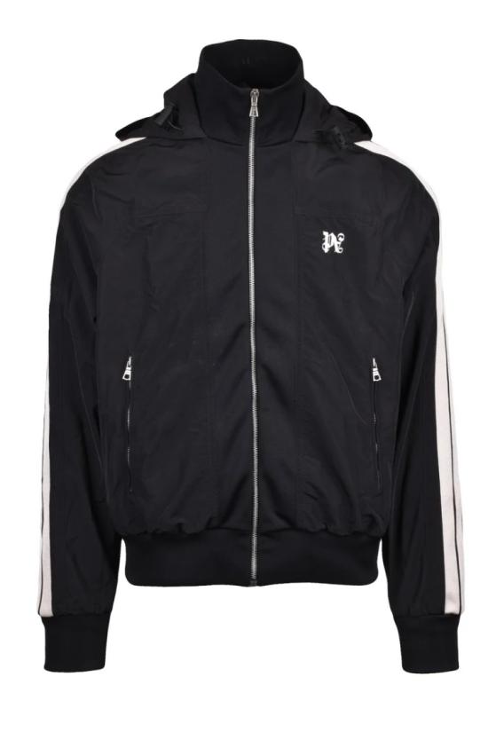  팜앤젤스 자켓 모노그램 나일론 코트 - 블랙