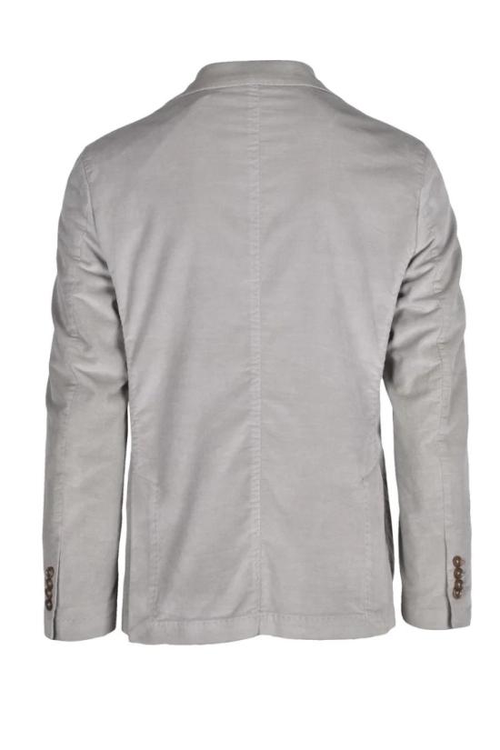  파올로니 자켓 더블 브레스트 벨벳 재킷 - 라이트 그레이 - PAOLONI