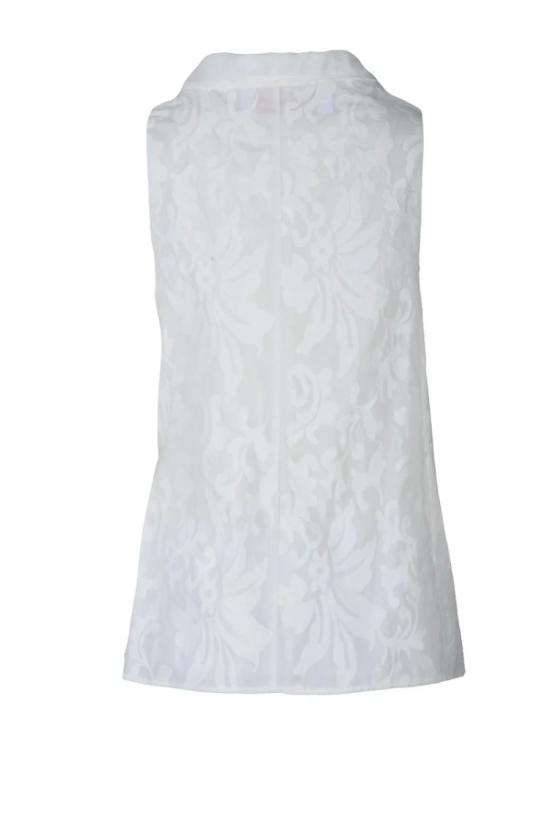 25SS Collection Privee? 자켓 꽃무늬 자카드 디테일 민소매 화이트 베스트 - OTHER BRANDS