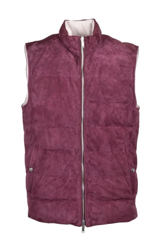  일레븐티 자켓 양면 착용 가능한 스웨이드 조끼 - 레드