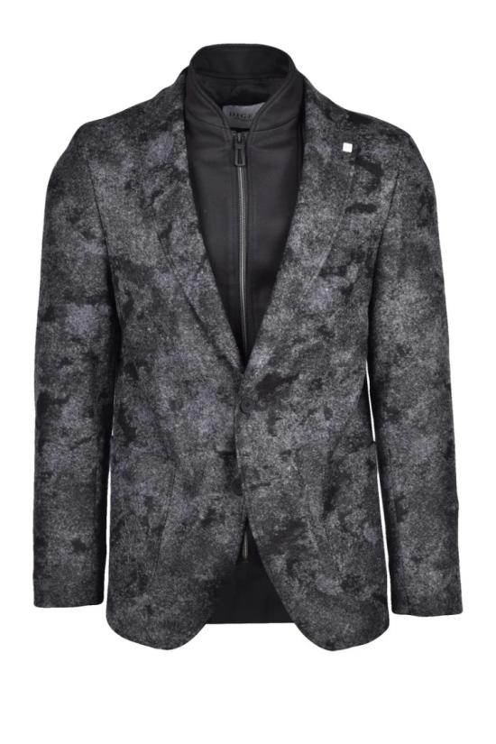  Digel Move 자켓 블랙/그레이 아크릴 울 폴리에스터 재킷