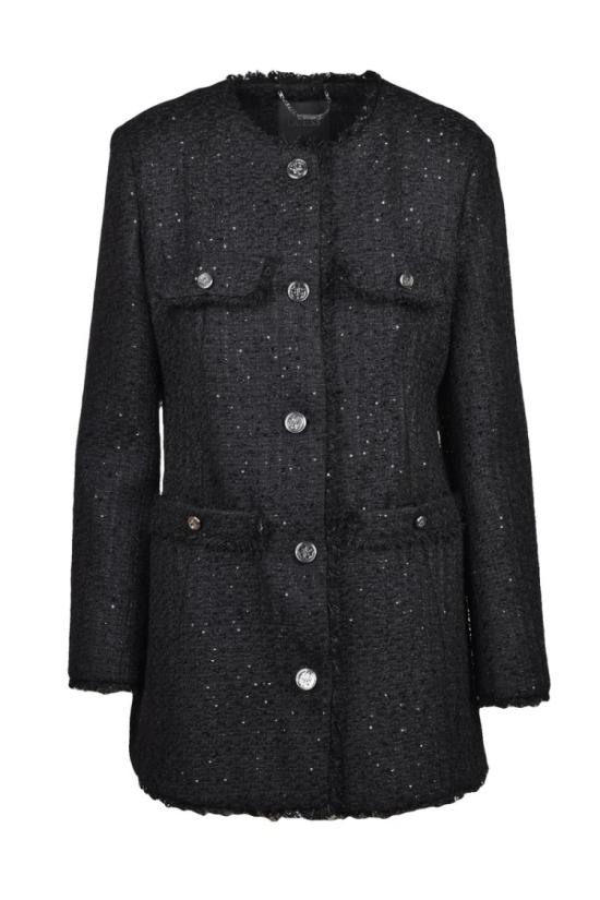 25SS 게스 자켓 블랙 롱 부클 재킷