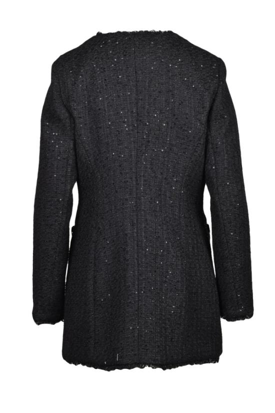 25SS 게스 자켓 블랙 롱 부클 재킷 - GUESS