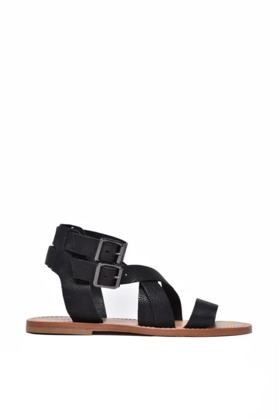 25SS Post & Co 샌들 가죽 스트랩  - 블랙