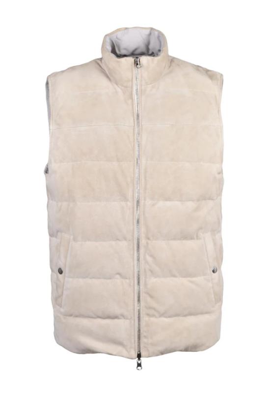  일레븐티 자켓 가죽 조끼 - 베이지색