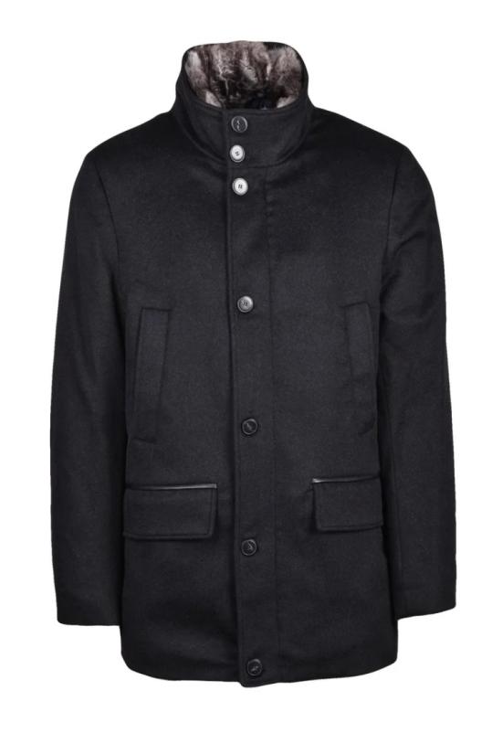  폴앤샤크 자켓 캐시미어 퍼 파카 - 블랙