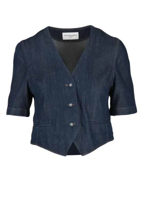 25SS 오피신 제네랄 자켓 볼레로 재킷 (면/라이오셀/모달 혼방) - 블루